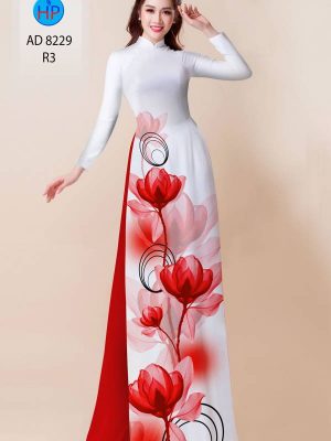 Vải Áo Dài Hoa In 3D AD 8229 34